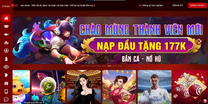 Điền thông tin đăng nhập 77WIN